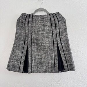 VTG 90s OLD MONEY WOMENS PETITE WOOL GREY MINI SKIRT
